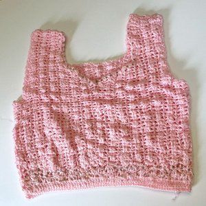Crochet Bubble Gum Pink Sweater Vest 😍